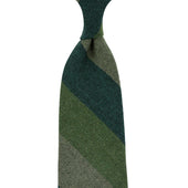 Striped Cashmere Tie - Forest / Grass / Mint