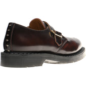Wildsmith Model Monk mens rubber-soled monk shoes in burgundy rub off