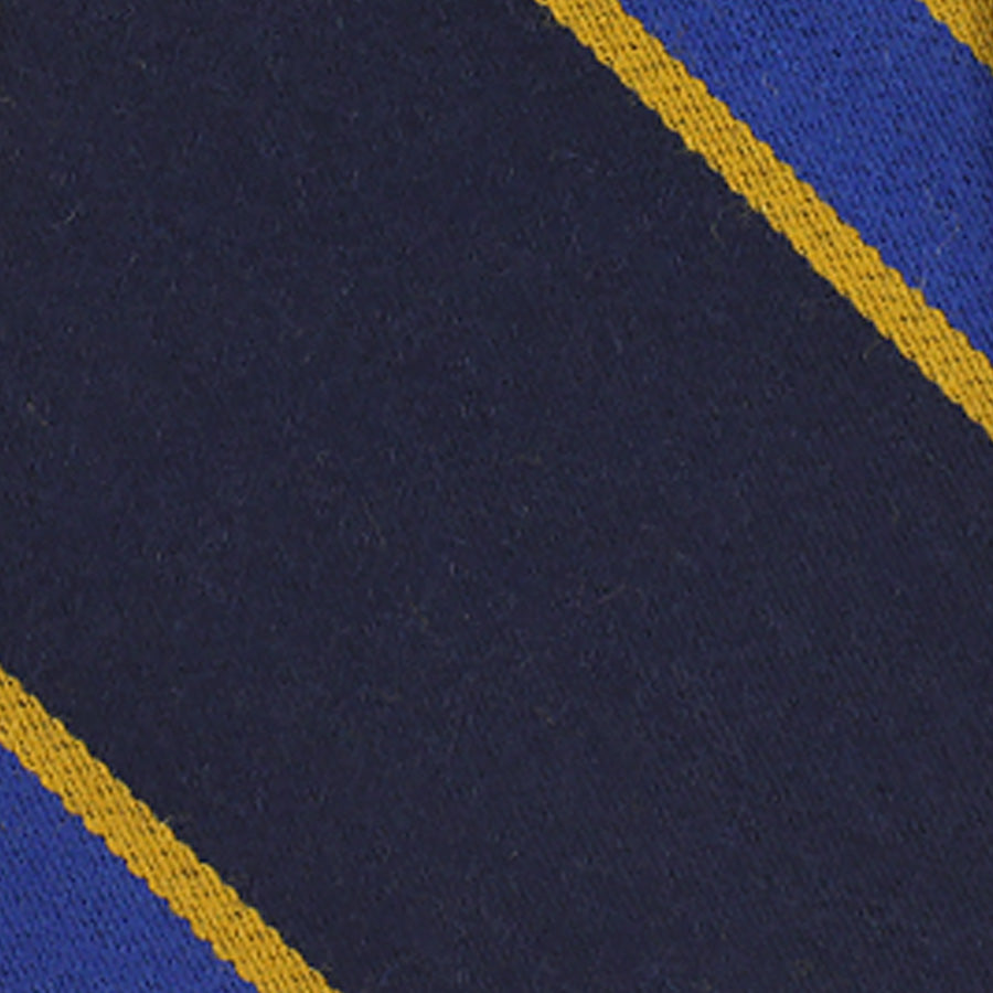 Abraham Moon Striped Bespoke Wool Tie Blue