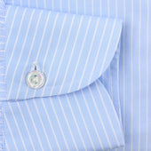 Poplin Semi Spread Shirt White Reverse Stripe
