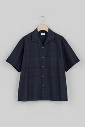 【SALE】Open Collar Short Sleeve Shirt (Madras Overdye)