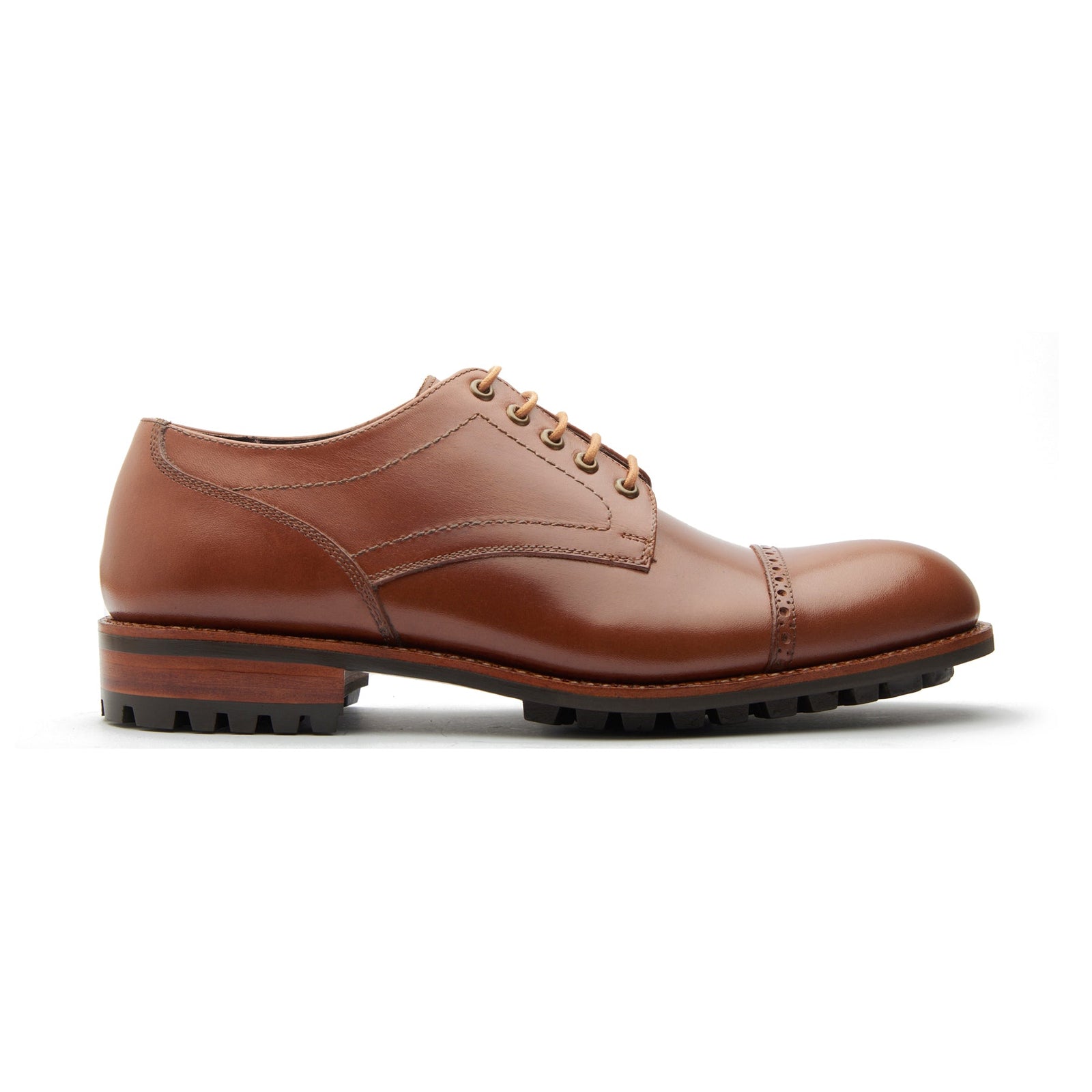 Ragna, Cap-Toe Derby Shoe - Tan Hidro Pullup