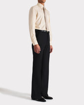 Chemise Col Large En Popeline De Soie Vanille