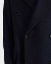Manteau Crois En Serg De Laine Bleu Marine