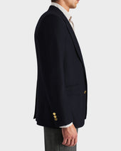 Veste Droite En Flanelle De Laine Bleu Marine