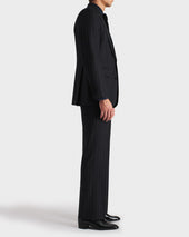 Costume Droit En Serg De Laine Peign E Anthracite Rayures Grises