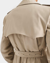 Trench Coat En Gabardine De Poly Coton Recycl Beige Mastic