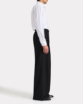 Chemise Col Large Boutonn En Pinpoint De Coton Blanche
