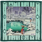 Ukiyo-e Silk Pocket Square - Maruyama-Koen - 40x40cm