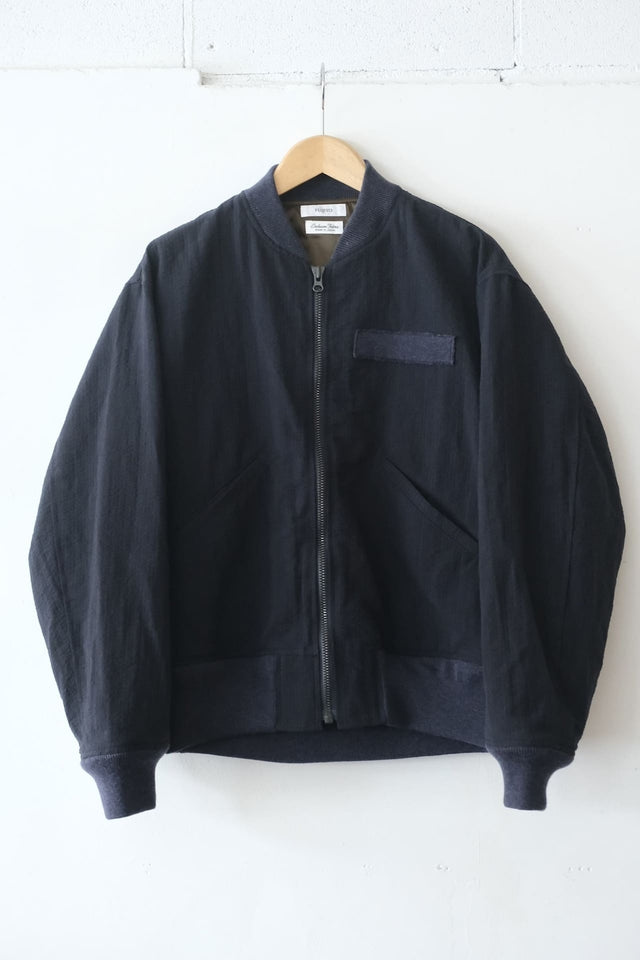 FUJITO Flight Jacket Dark Navy,Beige Stripe | Directors Web Shop powered by BASE