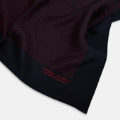 And Red Stripe Silk Pocket Square