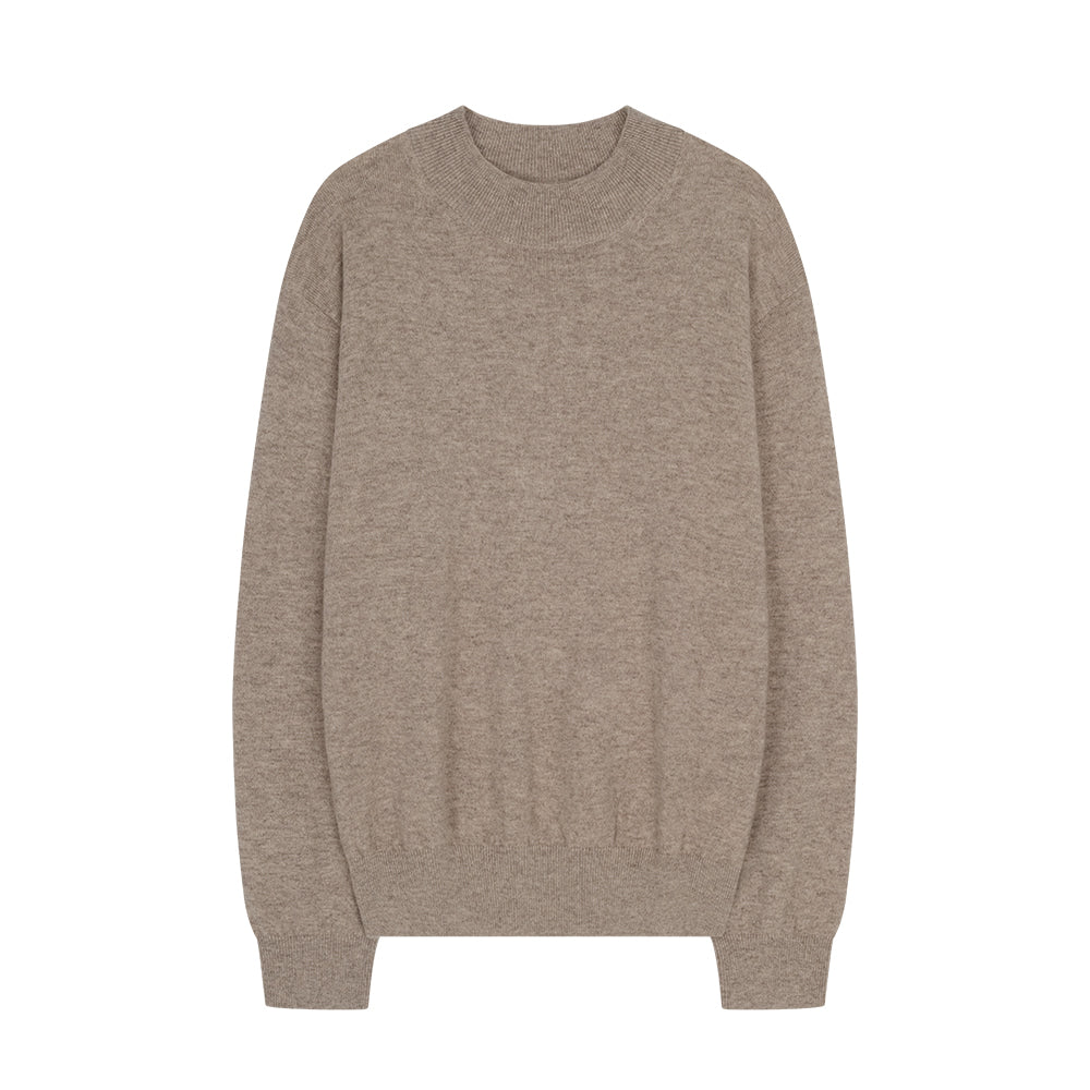 Essential Wool Comfort Moc-Neck knit (Beige)