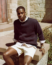Made In Usa Red Cotton Birdseye Crewneck Sweater