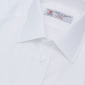 Herringbone Superfine Cotton Shirt With T A Collar And 3 Button Cuffs