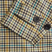 Green And Blue Multi Check Wool Elliot Coat