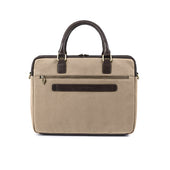 Mensajero Briefcase Leather And Sand Canvas