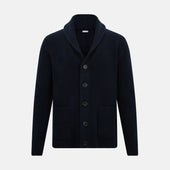 Midnight Blue Cashmere Shawl Collar Cardigan