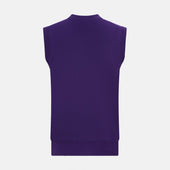 Purple Fine Merino V Neck Sleeveless Cardigan