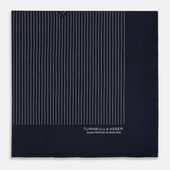 And Grey Stripe Silk Pocket Square