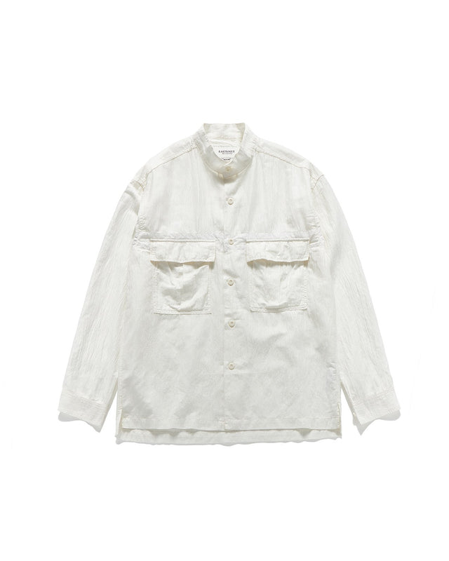 BAND COLLAR FIELD SHIRTS / WHITE