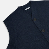 Melange Cashmere Sleeveless Cardigan