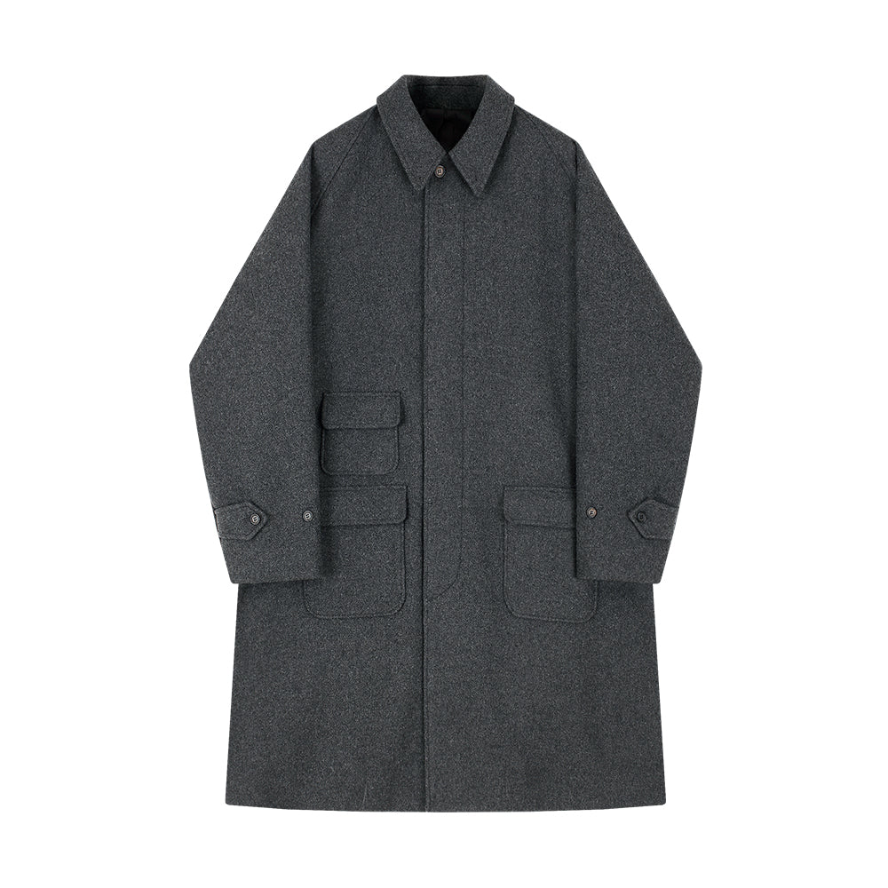 Wool Raglan Balmacaan Coat