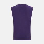 Purple Cashmere V Neck Vest