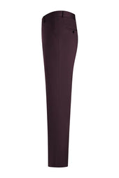 Aubergine Super 110’s Wool Serge Trousers