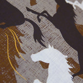 Horse Motif Cotton Handkerchief - Brown