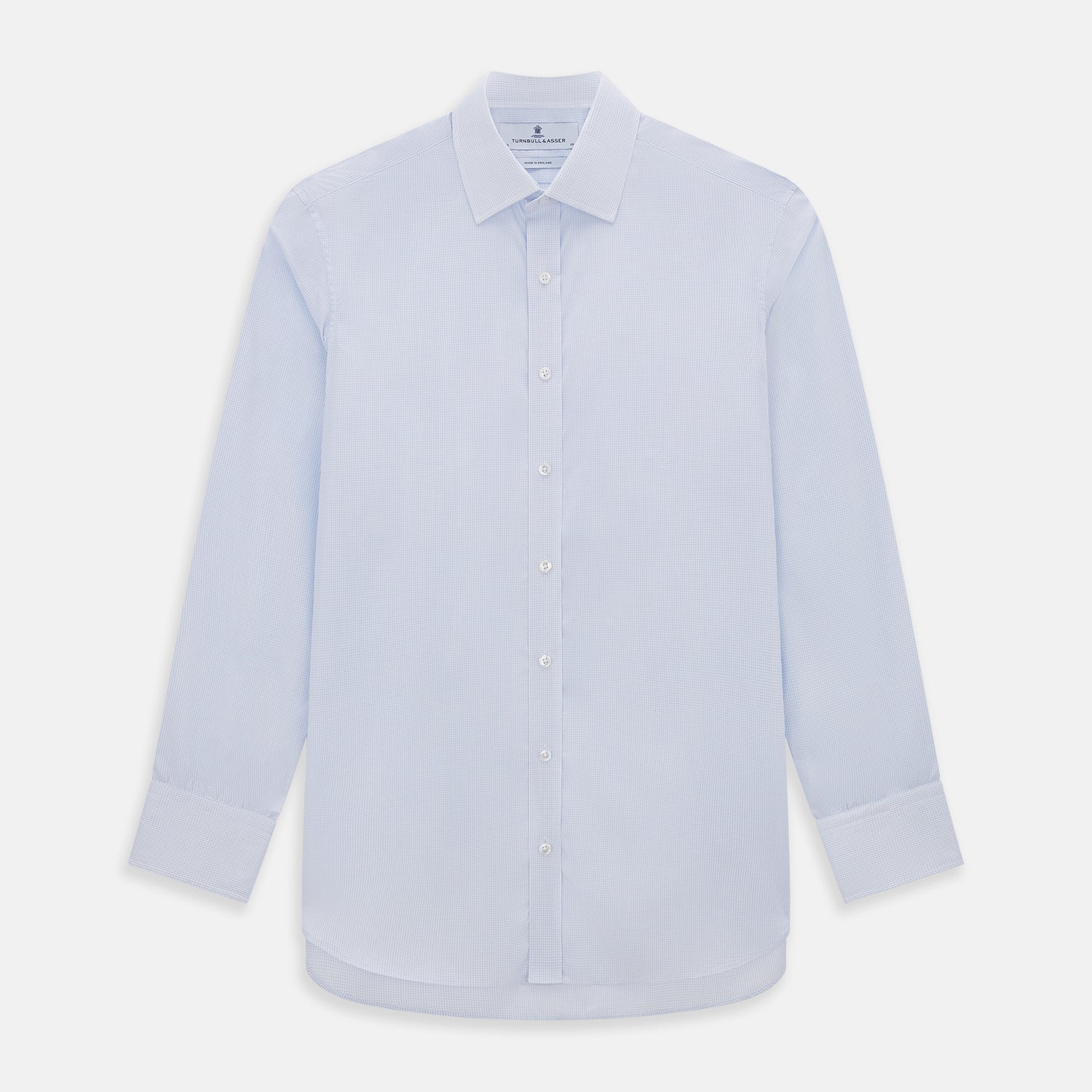 Blue and White Micro Check Mayfair Shirt