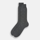 Grey Patterned Mid Length Socks
