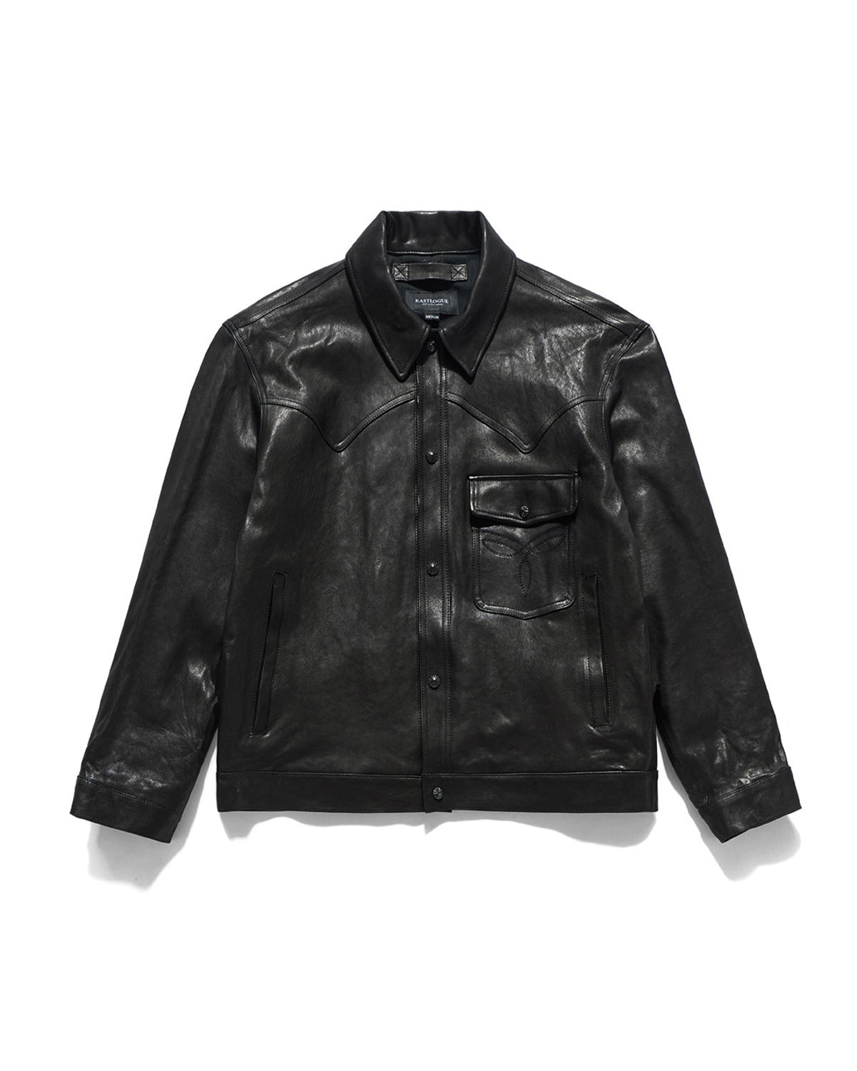 Western Trucker Leather Jacket