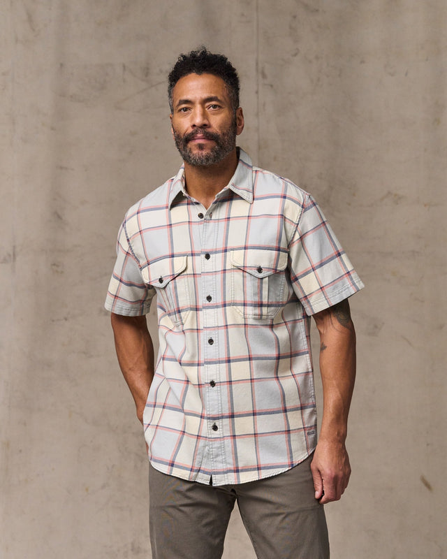 Short Sleeve Lightweight Alaskan Guide Shirt - Light Blue / Tan Plaid