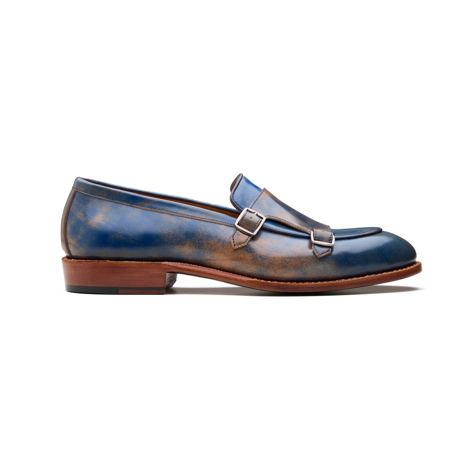 Myron Monk Strap Loafer Shell Cordovan Marbled Blue Cordovan Series