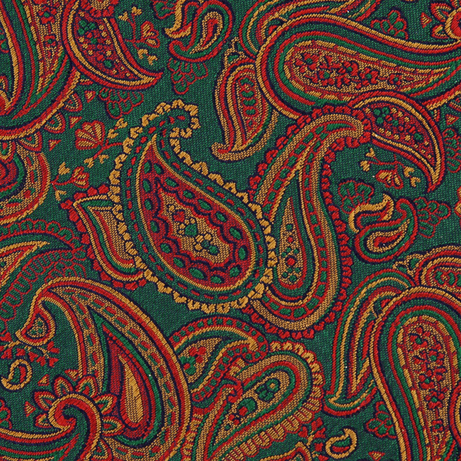 Paisley Jacquard Bespoke Silk Tie Forest