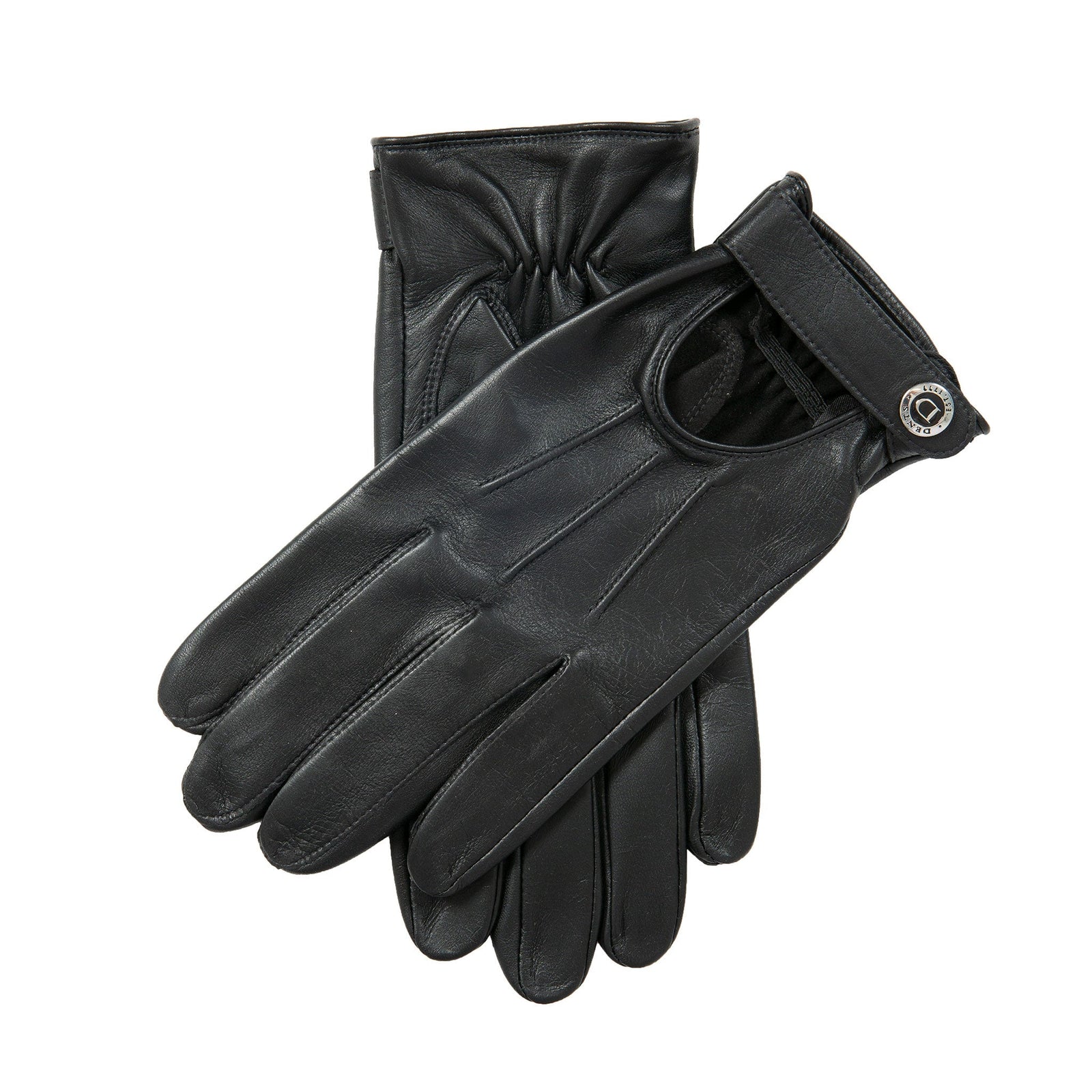 Men S Three Point Leather Driving Gloves With Wristwatch Cut Out