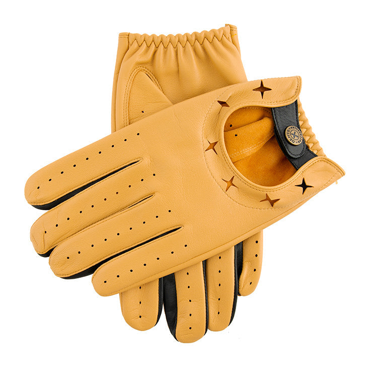 Men S The Suited Racer Two Colour Leather Driving Gloves