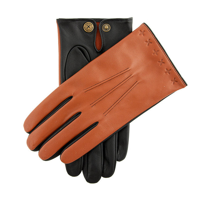 Men's The Suited Racer Touchscreen Three-Point Leather Gloves
