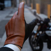 Men S The Suited Racer Touchscreen Three Point Leather Gloves