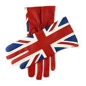 Men's Silk-Lined Leather Gloves with Union Jack Design