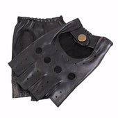 Men S Fingerless Leather Driving Gloves