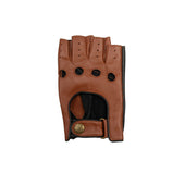 Men S Fingerless Water Resistant Two Colour Leather Driving Gloves