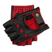 Men S Fingerless Water Resistant Two Colour Leather Driving Gloves
