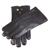 Men's Three-Point Wool-Lined Leather Officer's Gloves