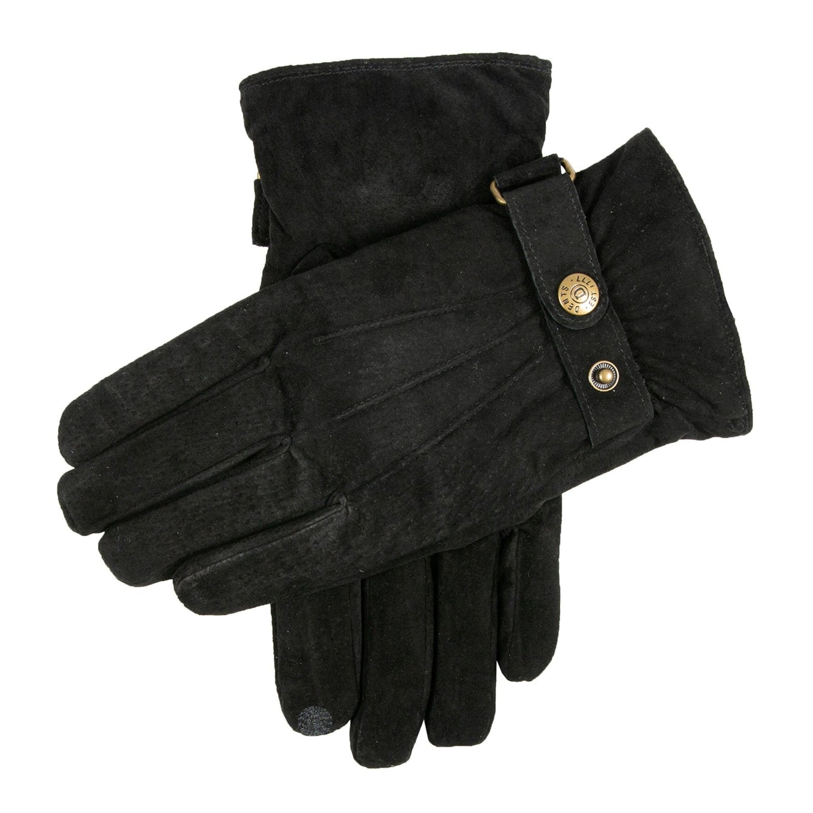 Men S Touchscreen Water Resistant Three Point Fleece Lined Suede Gloves