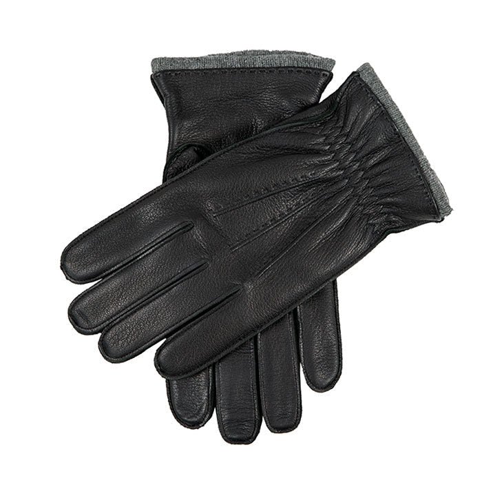 Men S Three Point Cashmere Lined Deerskin Leather Gloves With Cashmere Cuffs