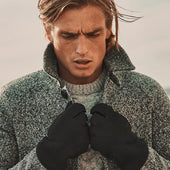 Men S Touchscreen Single Point Leather And Sheepskin Gloves