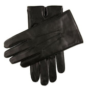 Men's Three-Point Fleece-Lined Leather Gloves