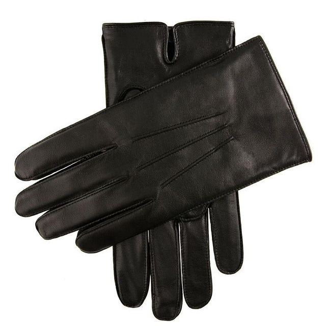 Men's Three-Point Fleece-Lined Leather Gloves