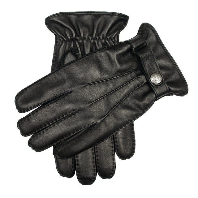 Men's Handsewn Three-Point Wool and Cashmere Blend-Lined Leather Gloves